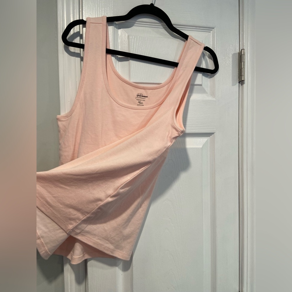 NWOT J. Crew Perfect Fit Size XXL Pink Scoop Neck Cotton Tank Top Stretch Lined - Picture 5 of 11